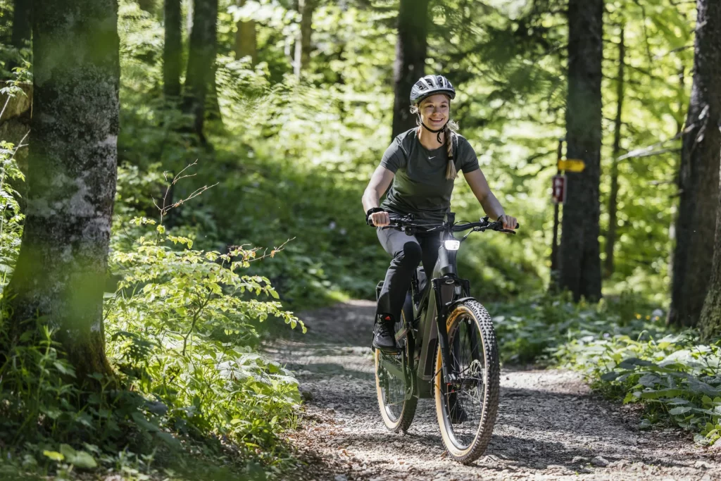 Mountainbike im wald